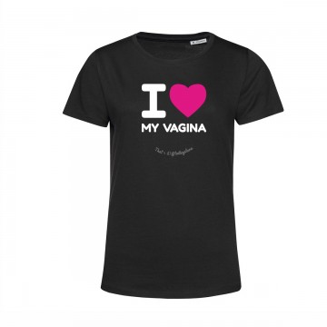 T-shirt  Cotone Bio Certificato I Love My Vagina NY Style  - Nera