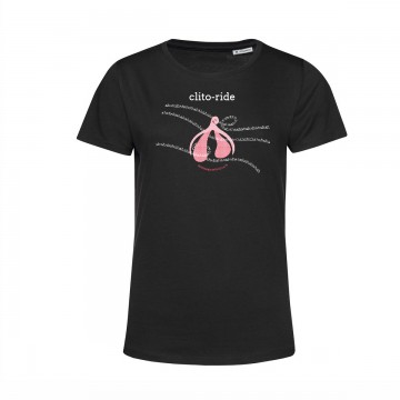 T-shirt  Cotone Bio Certificato Clito-Ride  - Nera